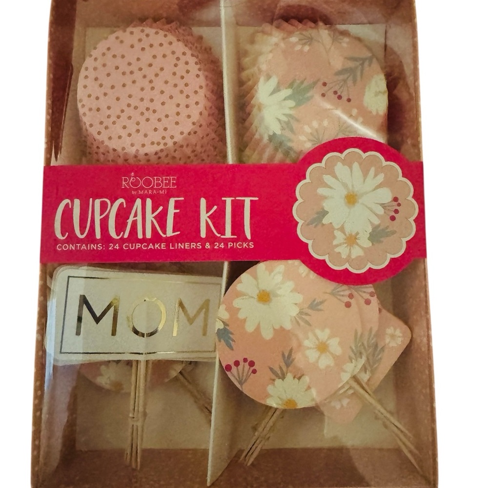 Cupcake Kit - Pink Floral and Polka Dot Design